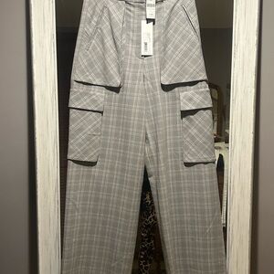 Stylish Gray Plaid Women's Pants